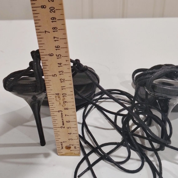 Saint Laurent Leather Lexi Lace-Up Sandals With Stiletto Heels Size 39 - Picture 5 of 14